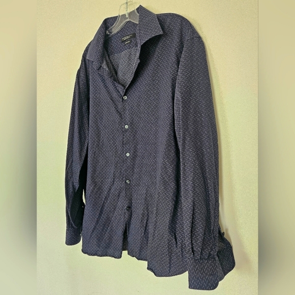 John Varvatos Navy Casual Button Down Shirt - Picture 2 of 9